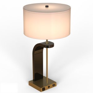 CT7027 hotel table lamp in black and prismatic gold