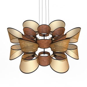 CC6192 custom hotel pendant in walnut veneer